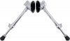 Premium Multi Position Telescoping Bass Drum Spurs With Traditional Rubber Spur Foot, Pair, Chrome, By dFd