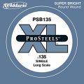 D'Addario PSB135 ProSteels Bass Guitar Single String, Long Scale, .135