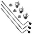 DW Satin Chrome 12.7mm Floor Tom Legs And 2012 Brackets Set Of 3, DRSPFLT3SC2