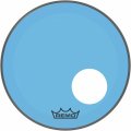 20" Remo Powerstroke 3 Colortone Bass Drum Head, Blue, With Port Hole, P3-1320-CT-BUOH