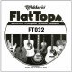 D'Addario FT032 Semi-Flat Phosphor Bronze Acoustic Guitar Single String, .032