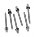 2 1/4" DW Chrome True Pitch Tension Rods, Finer Thread, Pack Of 6