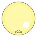 22" Remo Powerstroke 3 Colortone Bass Drum Head, Yellow, With Port Hole, P3-1322-CT-YEOH