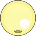 20" Remo Powerstroke 3 Colortone Bass Drum Head, Yellow, With Port Hole, P3-1320-CT-YEOH