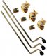 DW Gold 12.7mm Floor Tom Legs And 2012 Brackets, Set Of 3, DRSPFLT3GD2