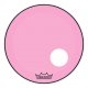 26" Remo Powerstroke 3 Colortone Bass Drum Head, Pink, With Port Hole, P3-1326-CT-PKOH