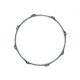 Worldmax 15" 2.3mm Triple-Flange Hoop, 8 Holes - Black Nickel