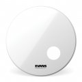 18" Evans EQ3 Side Ported Resonant Bass Drum Drumhead, Smooth White