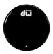 22 Inch DW Gloss Black Resonant Bass Drum Drumhead, Non-Vented, DRDHGB22KN