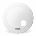 18" Evans EQ3 Side Ported Resonant Bass Drum Drumhead, Coated White