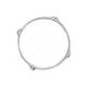 Worldmax 6" 2.3mm Triple-Flange Hoop, 4 Holes - Chrome