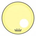 18" Remo Powerstroke 3 Colortone Bass Drum Head, Yellow, With Port Hole, P3-1318-CT-YEOH