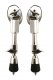 dFd Heavy Duty Pearl Style 2 Position Telescoping Bass Drum Spurs, Pair, Chrome, Brass, Black