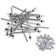 DW True Pitch 50 Stainless Steel Bass Drum Tension Rods, Finer Thread, Pack 20